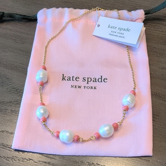 NEW Kate Spade Pearl & Bead Station Chain Necklace - Picture 7 of 8
